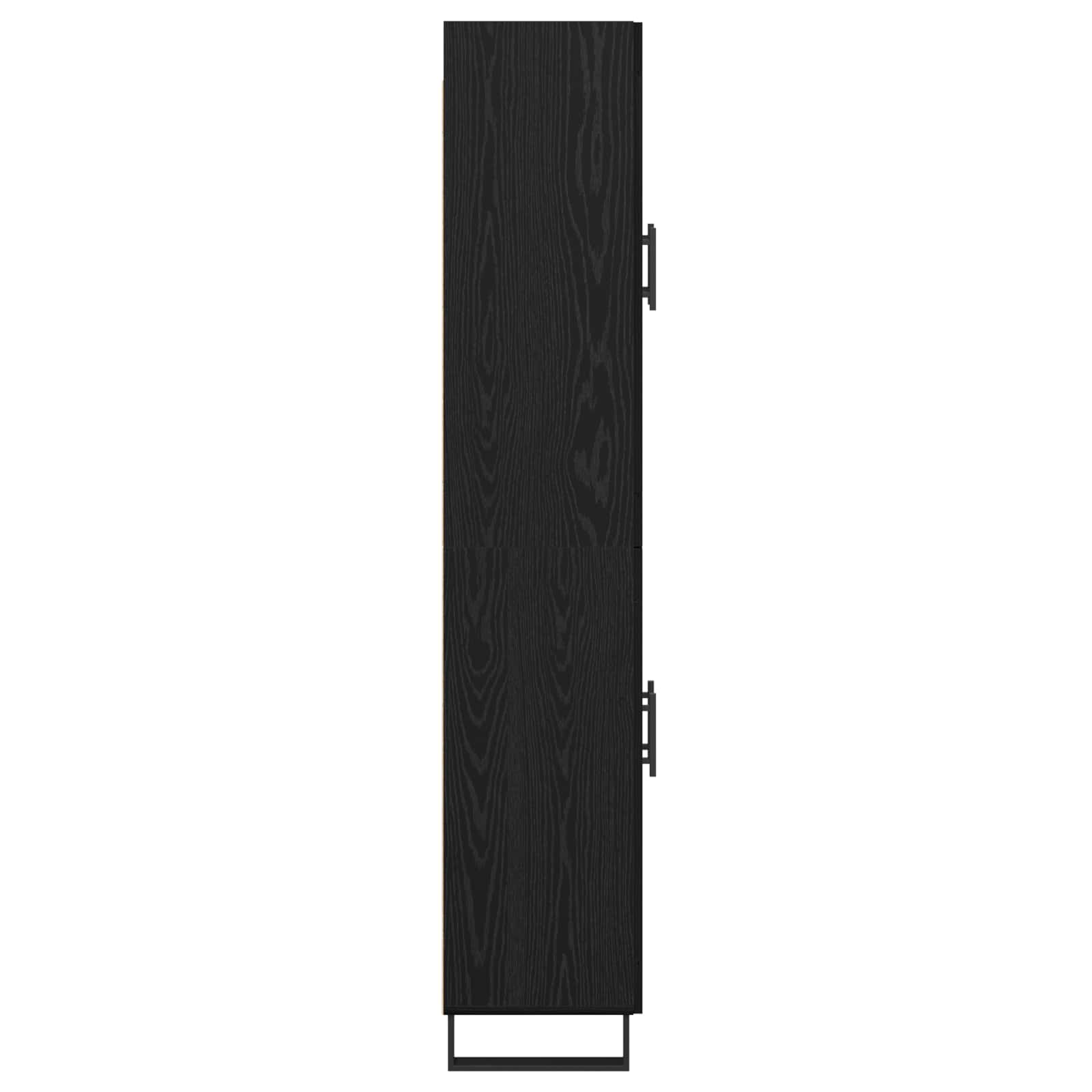Hoge kast Zwart Eiken 69,5 x 34 x 180 cm Bewerkt hout is nu te koop bij PeponiXL, paradijselijk wonen!