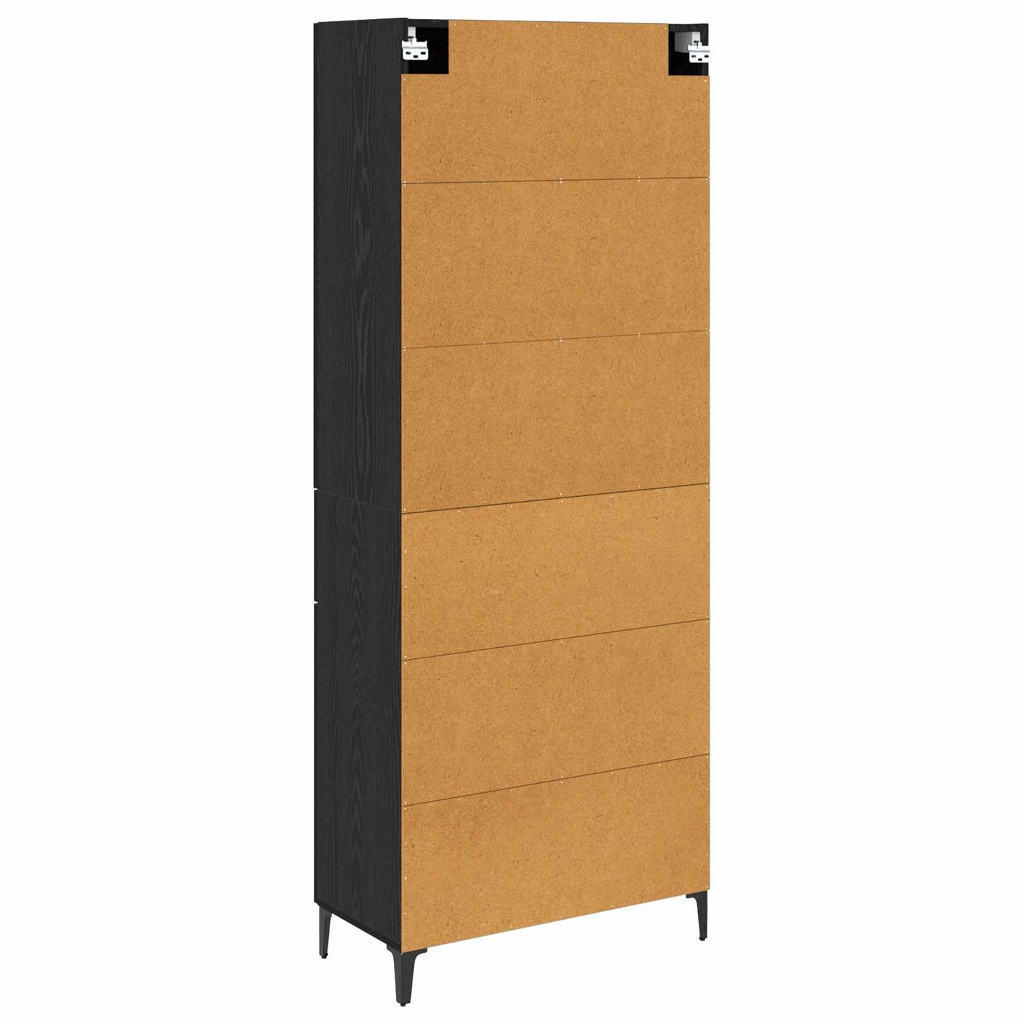 Highboard Zwart Eiken 69,5 x 34 x 180 cm Bewerkt hout is nu te koop bij PeponiXL, paradijselijk wonen!