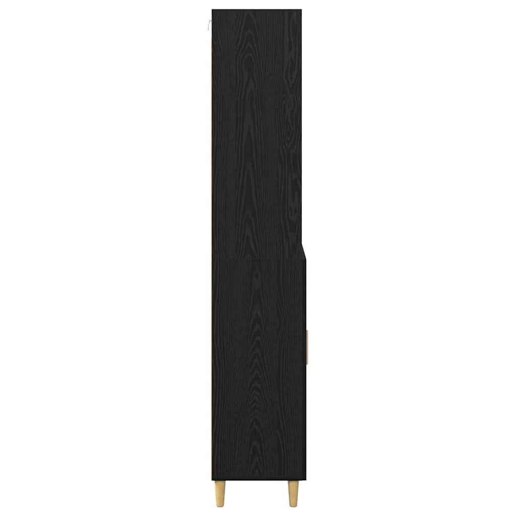 Hoge kast Zwart Eiken 69,5 x 32,5 x 180 cm Bewerkt hout is nu te koop bij PeponiXL, paradijselijk wonen!