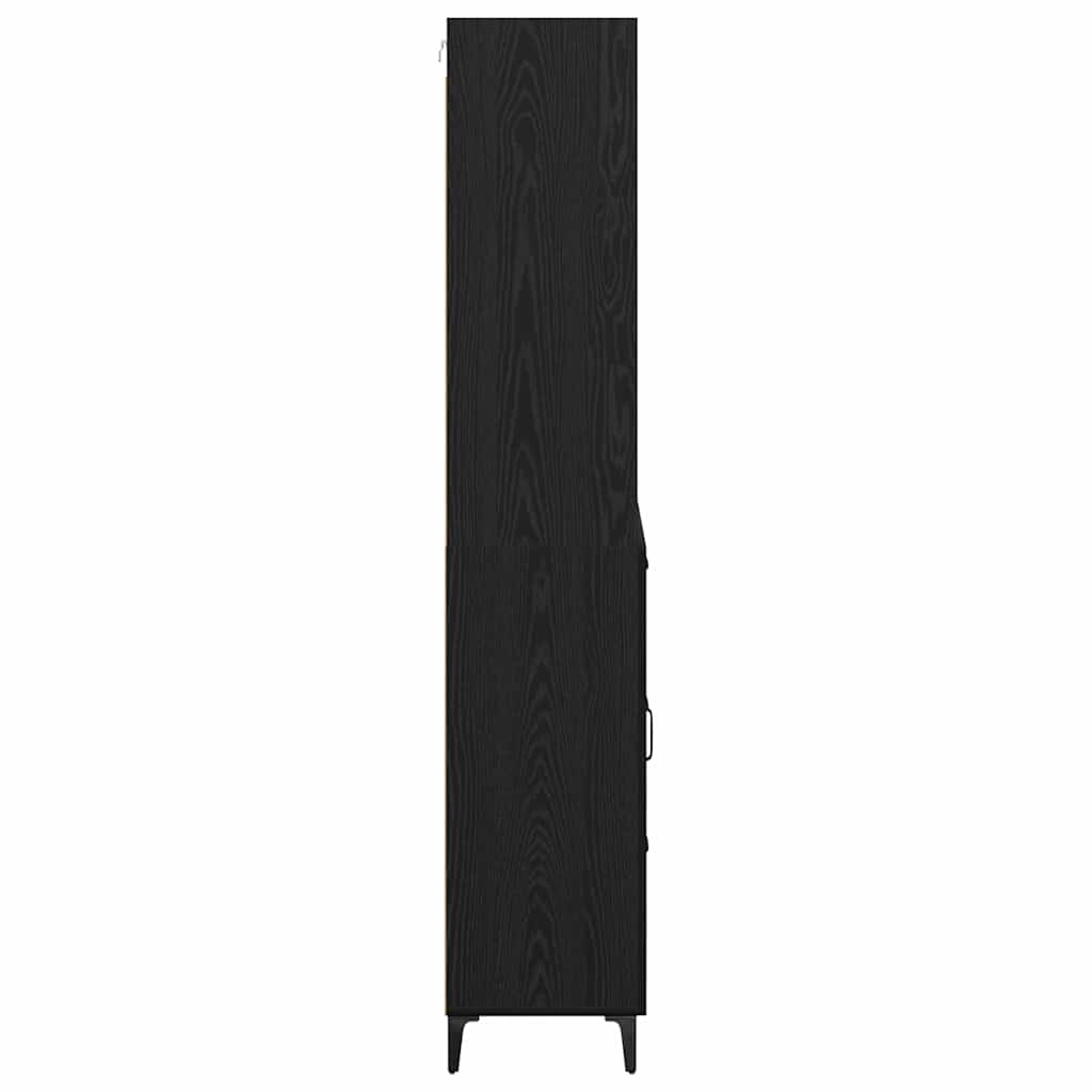 Hoge kast met lade Zwart Eiken 69,5 x 34 x 180 cm Bewerkt hout is nu te koop bij PeponiXL, paradijselijk wonen!