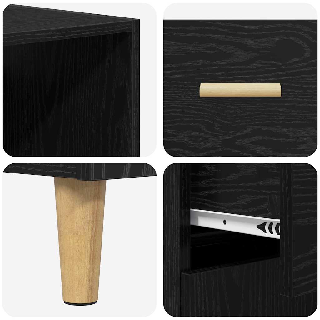 Hoge kast Zwart Eiken 69,5 x 32,5 x 180 cm Bewerkt hout is nu te koop bij PeponiXL, paradijselijk wonen!