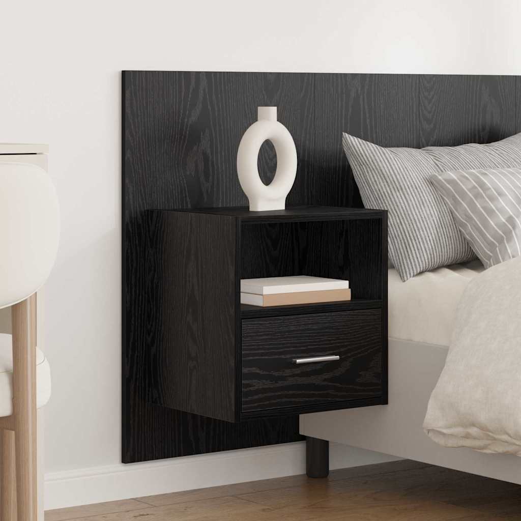 Hoofdbord Met Kast met lade 3 pcs Zwart Eiken Bewerkt hout is nu te koop bij PeponiXL, paradijselijk wonen!
