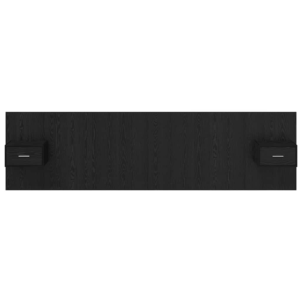 Hoofdbord Met Kast met lade 3 pcs Zwart Eiken Bewerkt hout is nu te koop bij PeponiXL, paradijselijk wonen!