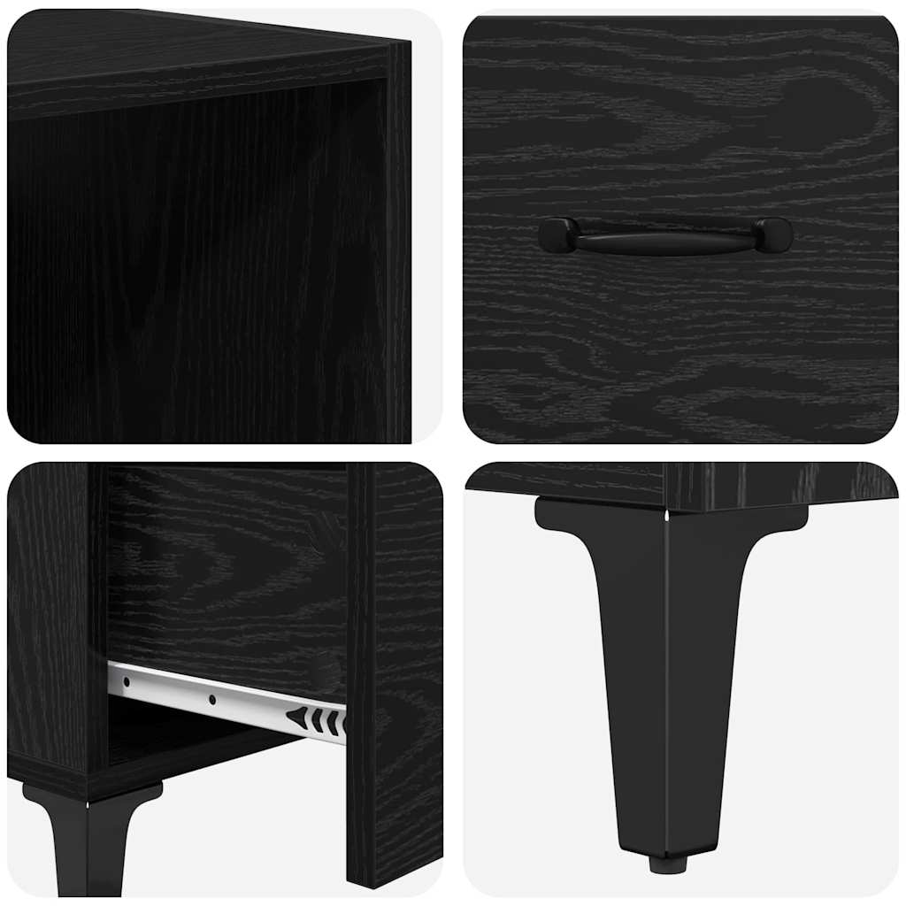 Hoge kast met lade Zwart Eiken 69,5 x 34 x 180 cm Bewerkt hout is nu te koop bij PeponiXL, paradijselijk wonen!