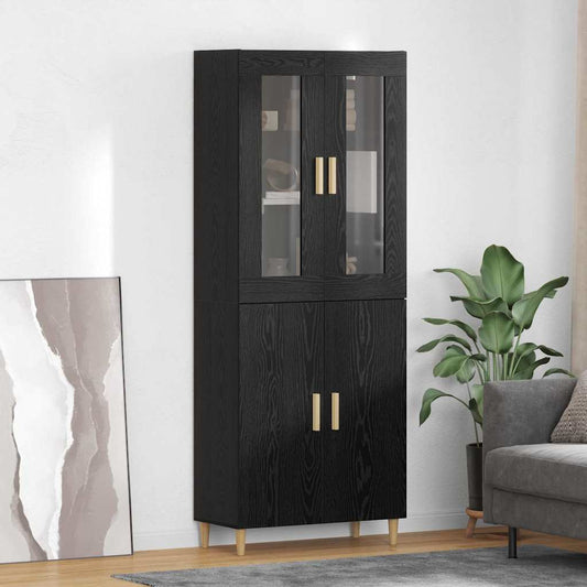 Hoge kast Zwart Eiken 69,5 x 34 x 180 cm is nu te koop bij PeponiXL, paradijselijk wonen!