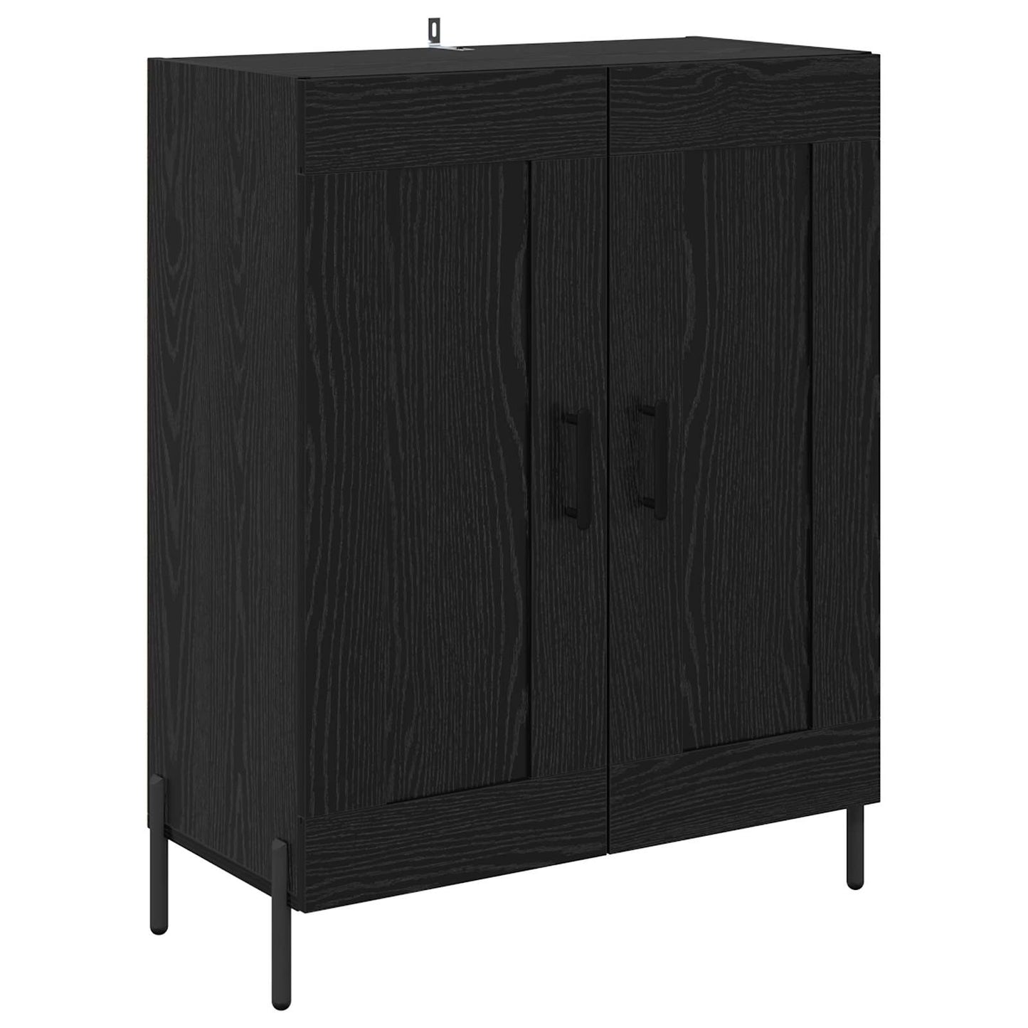 Highboard Zwart Eiken 69,5 x 34 x 180 cm Bewerkt hout is nu te koop bij PeponiXL, paradijselijk wonen!