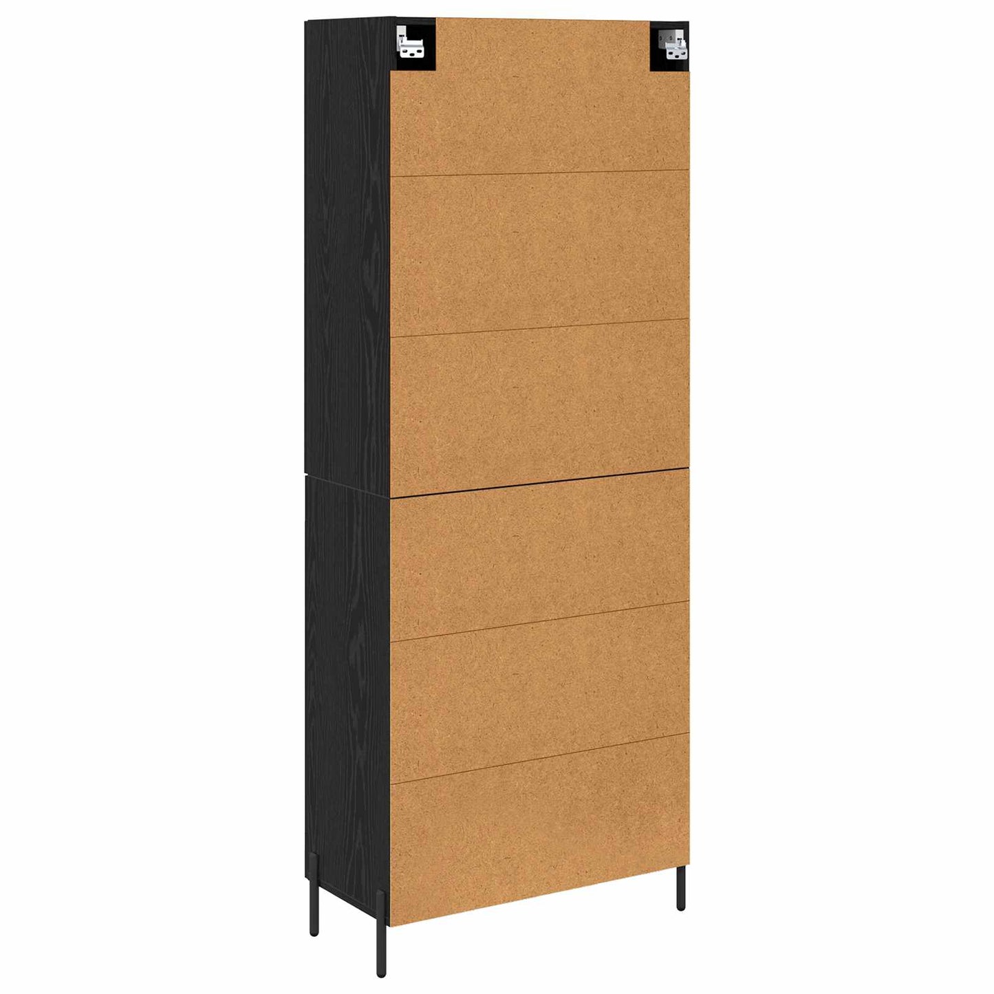 Highboard Zwart Eiken 69,5 x 34 x 180 cm Bewerkt hout is nu te koop bij PeponiXL, paradijselijk wonen!