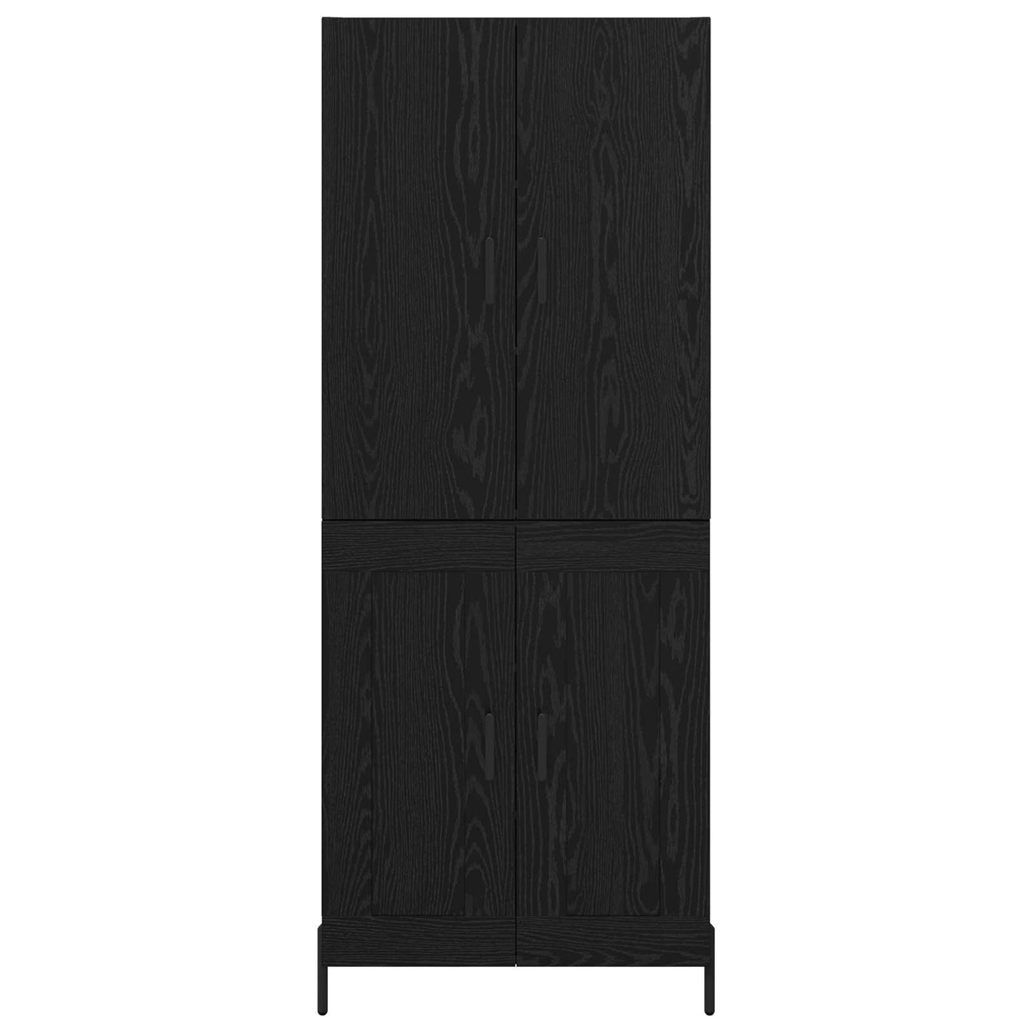 Highboard Zwart Eiken 69,5 x 34 x 180 cm Bewerkt hout is nu te koop bij PeponiXL, paradijselijk wonen!