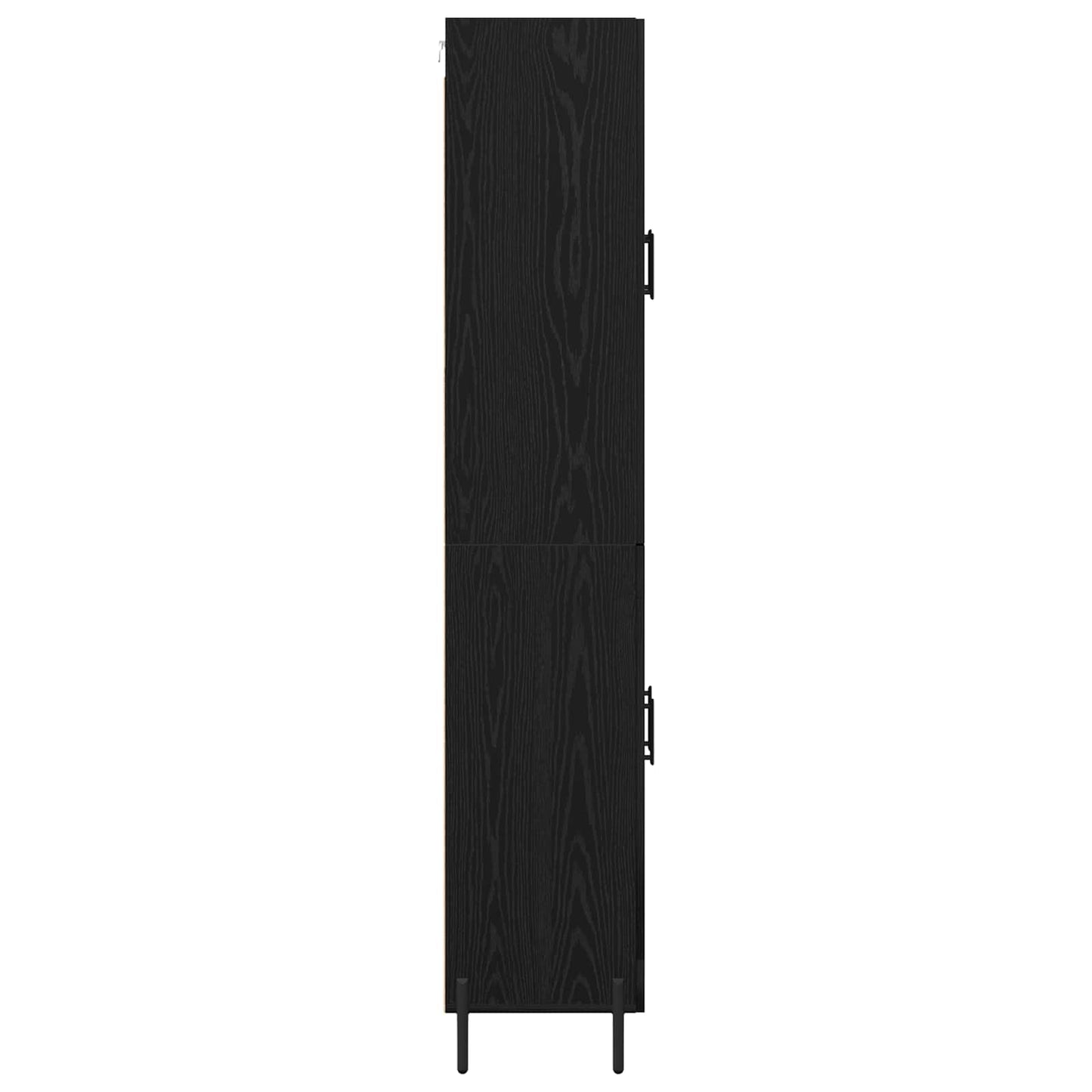 Highboard Zwart Eiken 69,5 x 34 x 180 cm Bewerkt hout is nu te koop bij PeponiXL, paradijselijk wonen!