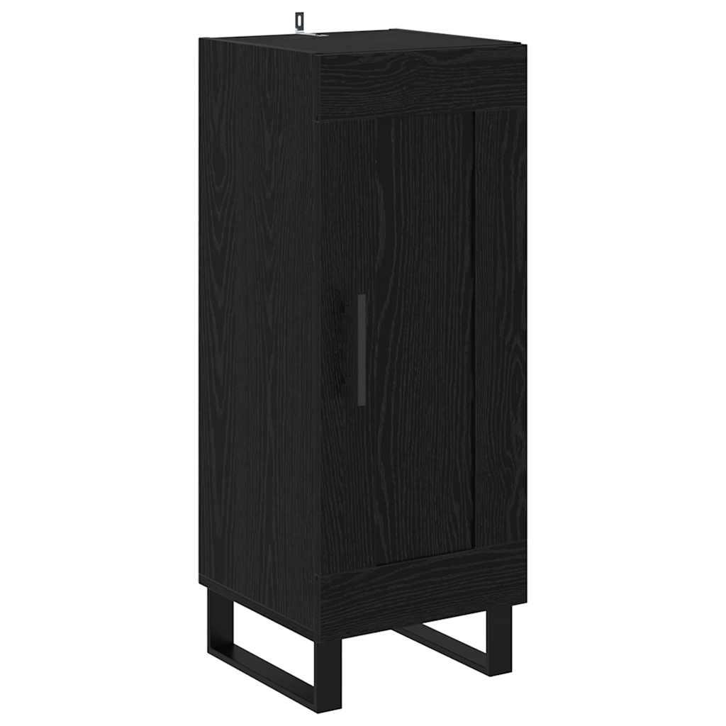 Highboard Zwart Eiken 34,5 x 34 x 180 cm Bewerkt hout is nu te koop bij PeponiXL, paradijselijk wonen!