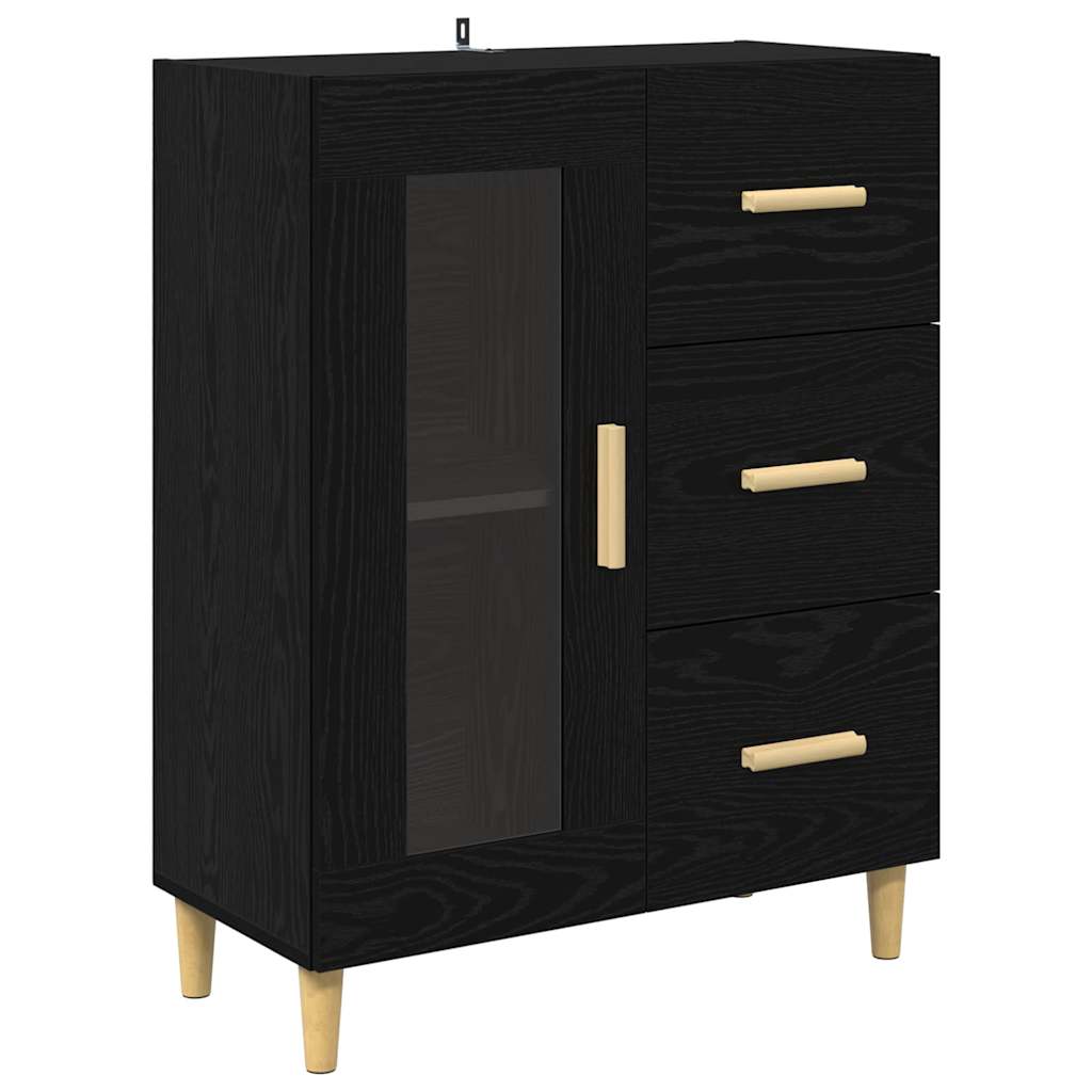 Hoge kast Zwart Eiken 69,5 x 32,5 x 180 cm Bewerkt hout is nu te koop bij PeponiXL, paradijselijk wonen!