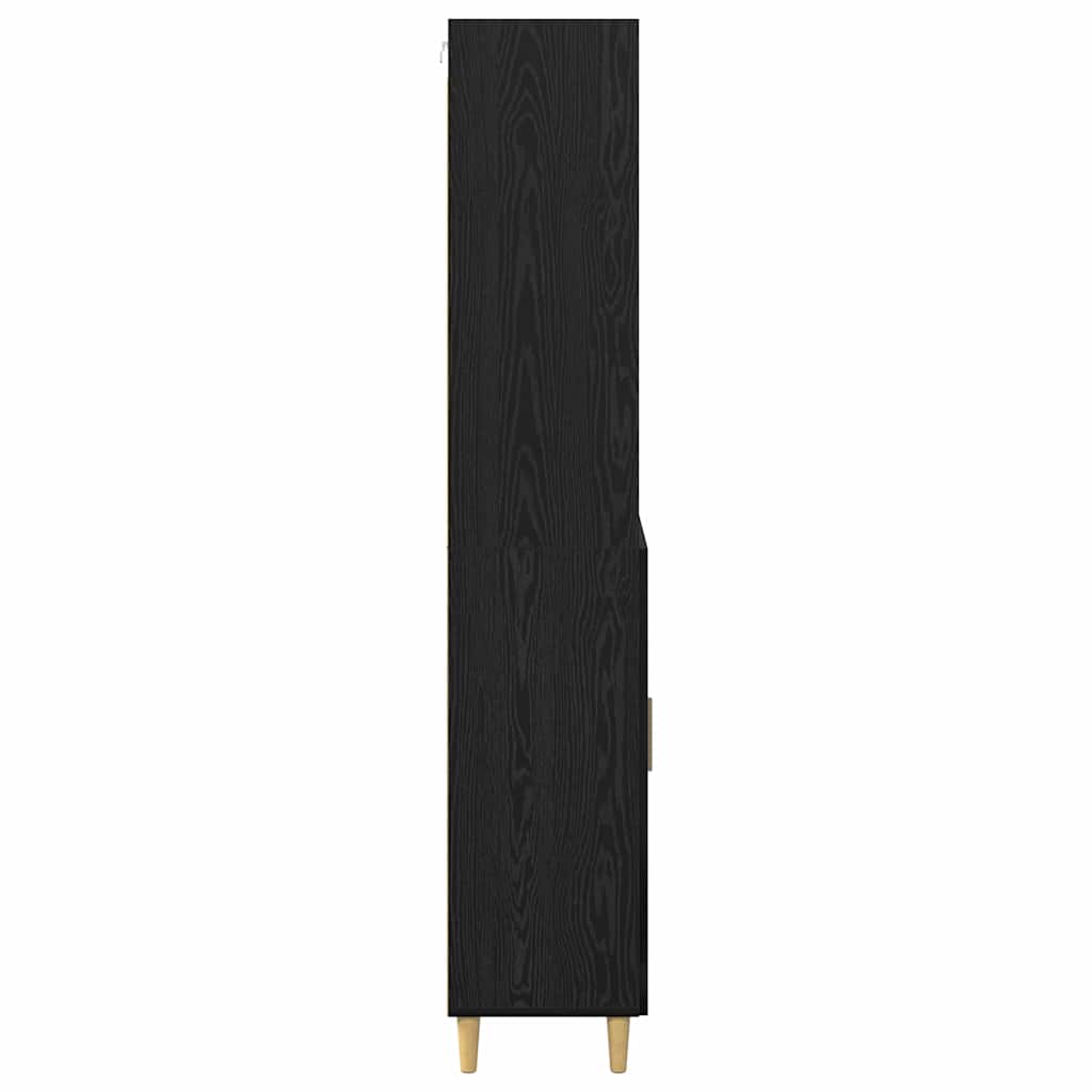 Hoge kast Zwart Eiken 69,5 x 32,5 x 180 cm Bewerkt hout is nu te koop bij PeponiXL, paradijselijk wonen!