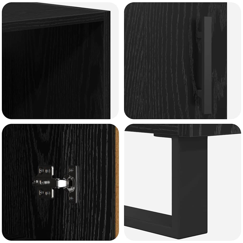 Hoge kast met lade Zwart Eiken 69,5 x 34 x 180 cm Bewerkt hout is nu te koop bij PeponiXL, paradijselijk wonen!