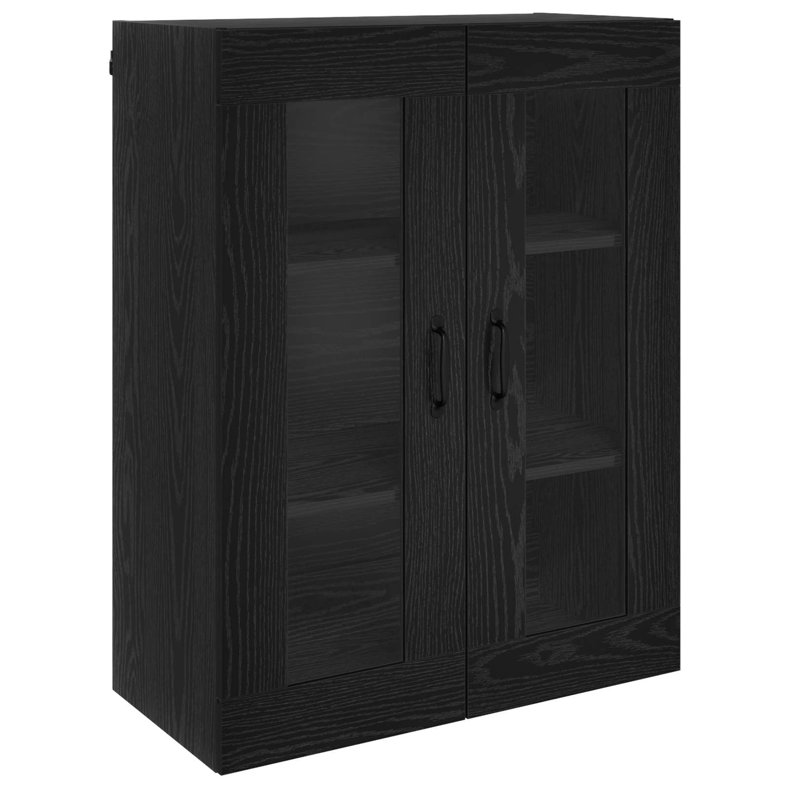 Highboard met lade Zwart Eiken 69,5 x 34 x 180 cm Bewerkt hout is nu te koop bij PeponiXL, paradijselijk wonen!