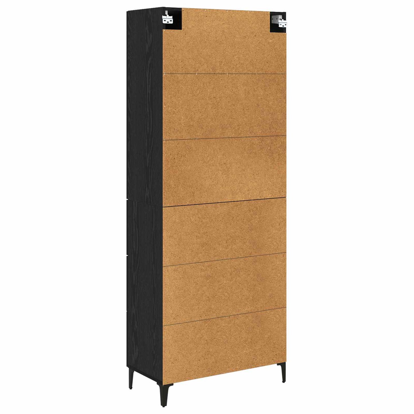 Highboard met lade Zwart Eiken 69,5 x 34 x 180 cm Bewerkt hout is nu te koop bij PeponiXL, paradijselijk wonen!