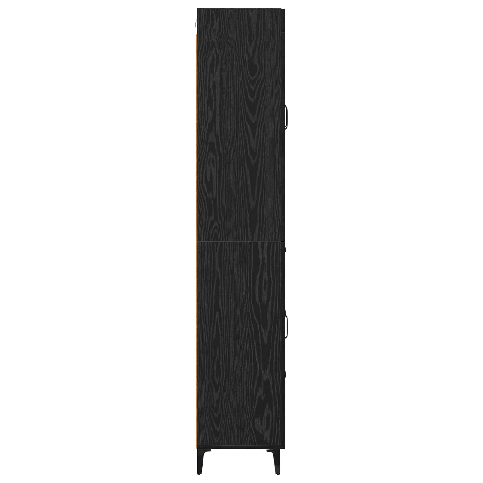 Highboard met lade Zwart Eiken 69,5 x 34 x 180 cm Bewerkt hout is nu te koop bij PeponiXL, paradijselijk wonen!