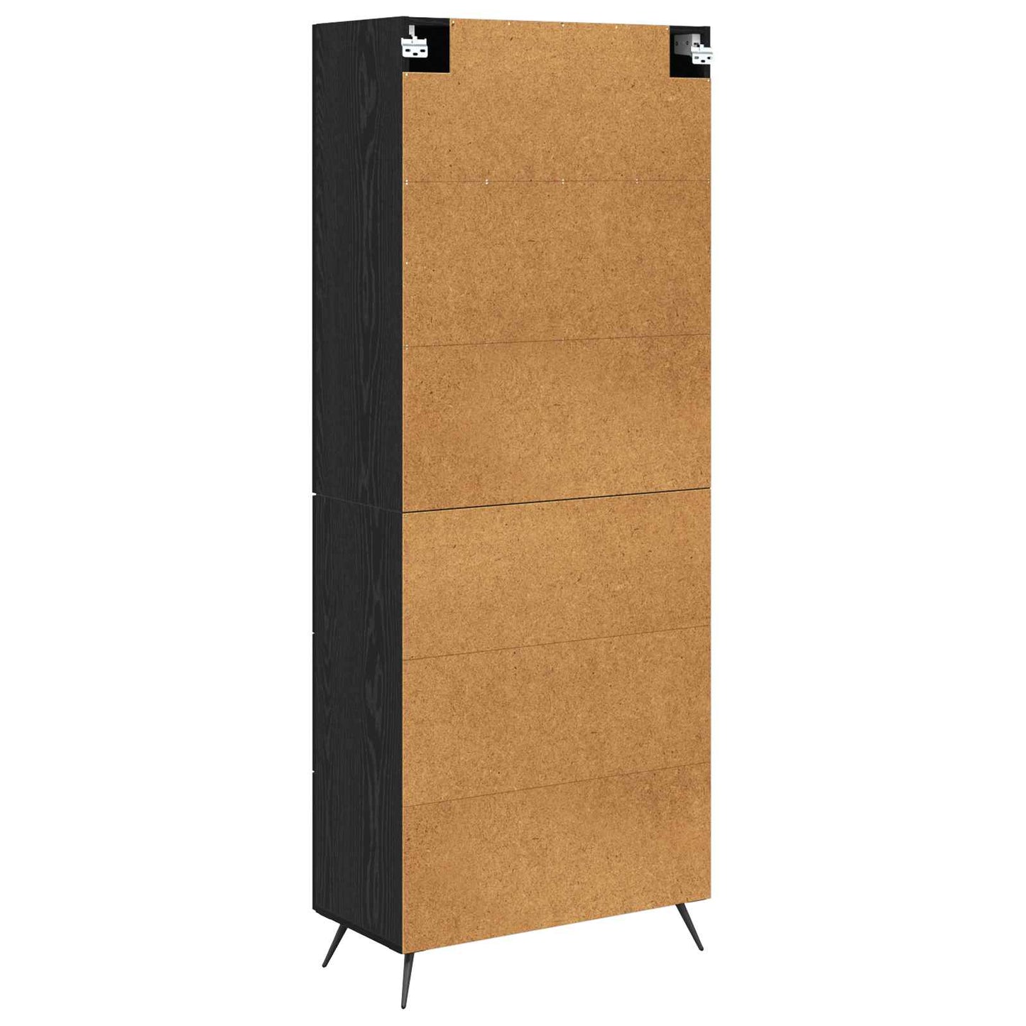 Highboard met lade Zwart Eiken 69,5 x 34 x 180 cm Bewerkt hout is nu te koop bij PeponiXL, paradijselijk wonen!