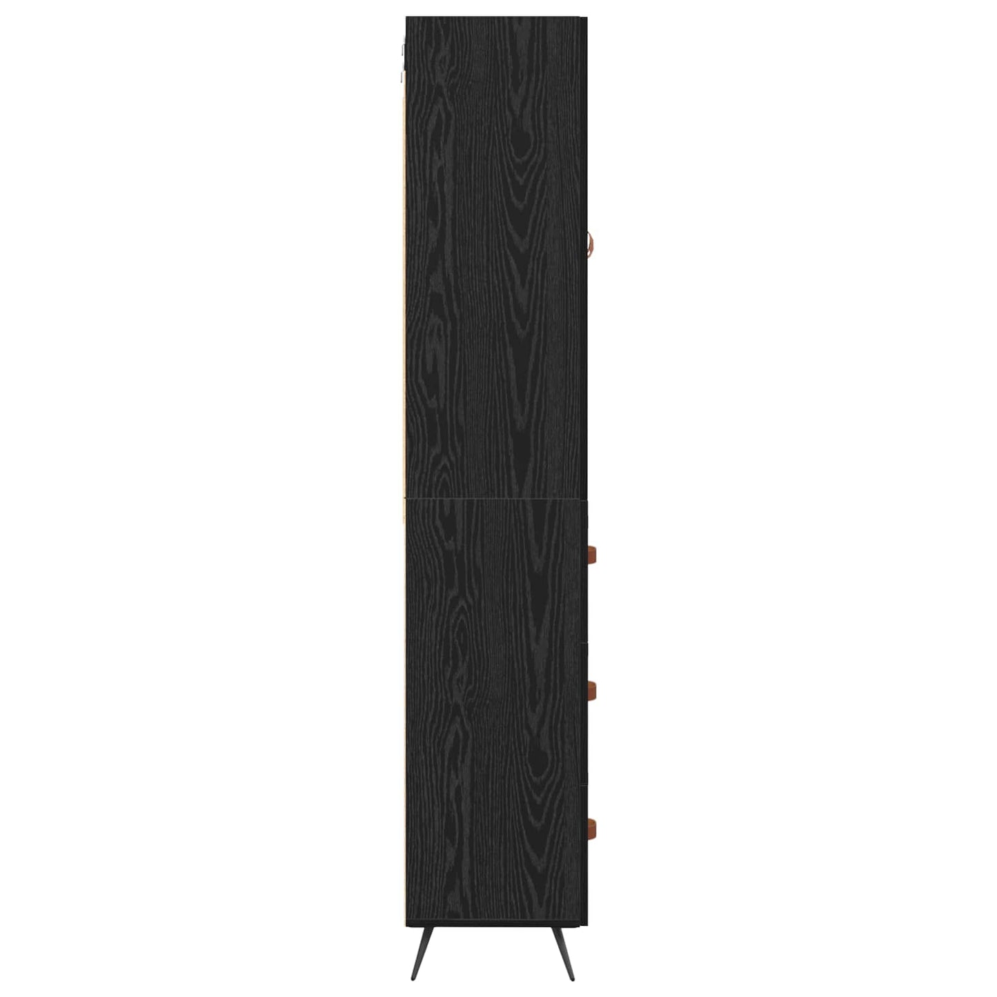 Highboard met lade Zwart Eiken 69,5 x 34 x 180 cm Bewerkt hout is nu te koop bij PeponiXL, paradijselijk wonen!