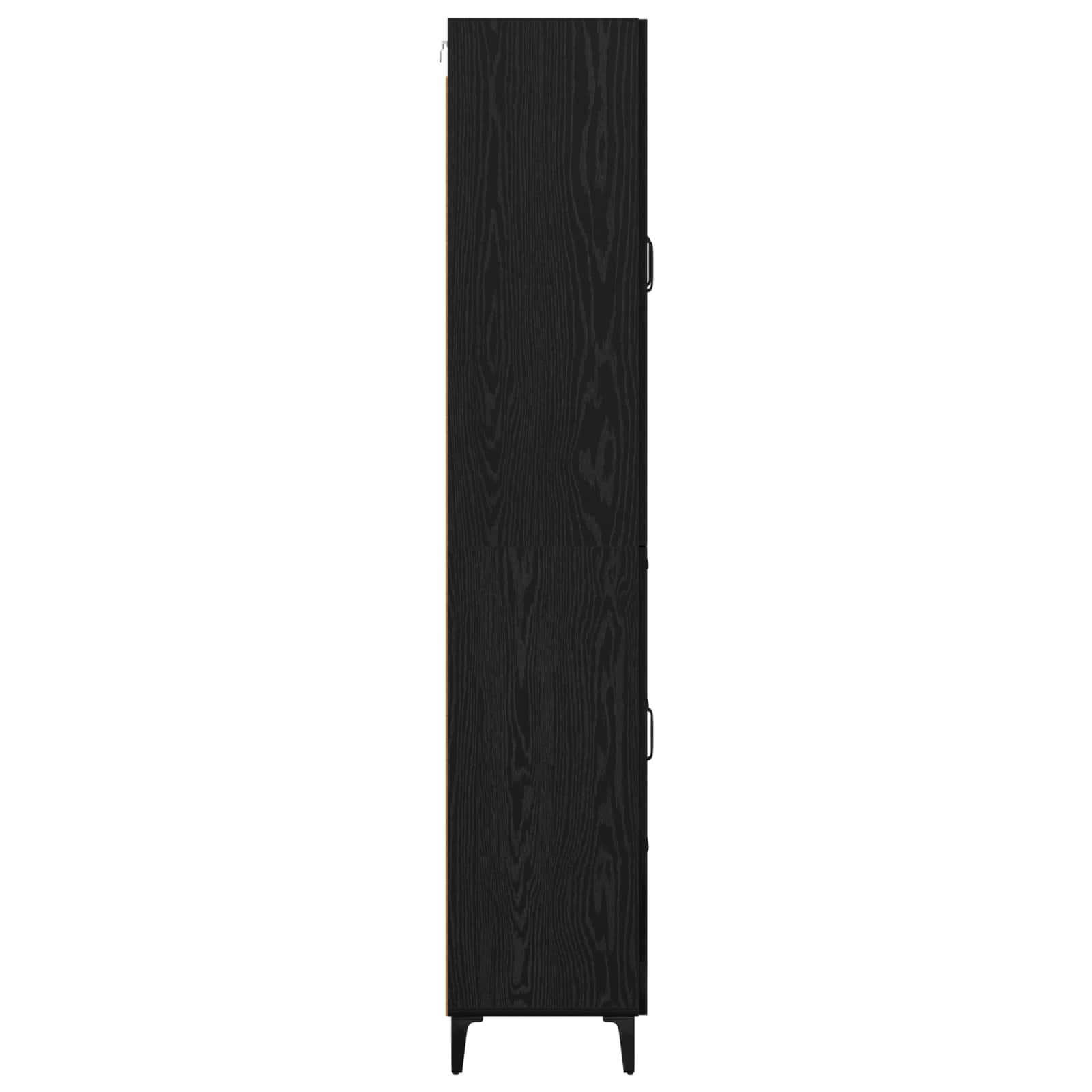 Highboard met lade Zwart Eiken 69,5 x 34 x 180 cm Bewerkt hout is nu te koop bij PeponiXL, paradijselijk wonen!