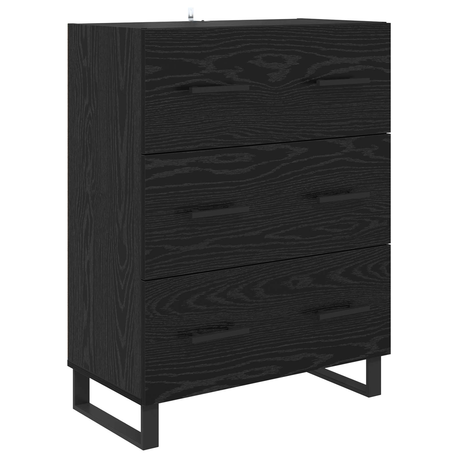 Hoge kast met lade 2 pcs Zwart Eiken 69,5 x 34 x 180 cm is nu te koop bij PeponiXL, paradijselijk wonen!