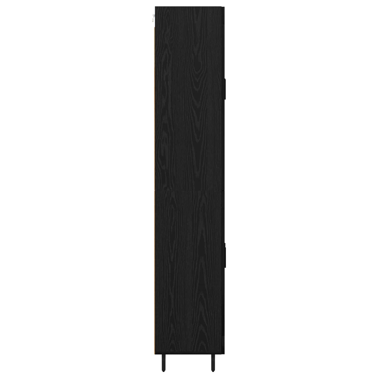 Hoge kast 2 pcs Zwart Eiken Bewerkt hout is nu te koop bij PeponiXL, paradijselijk wonen!