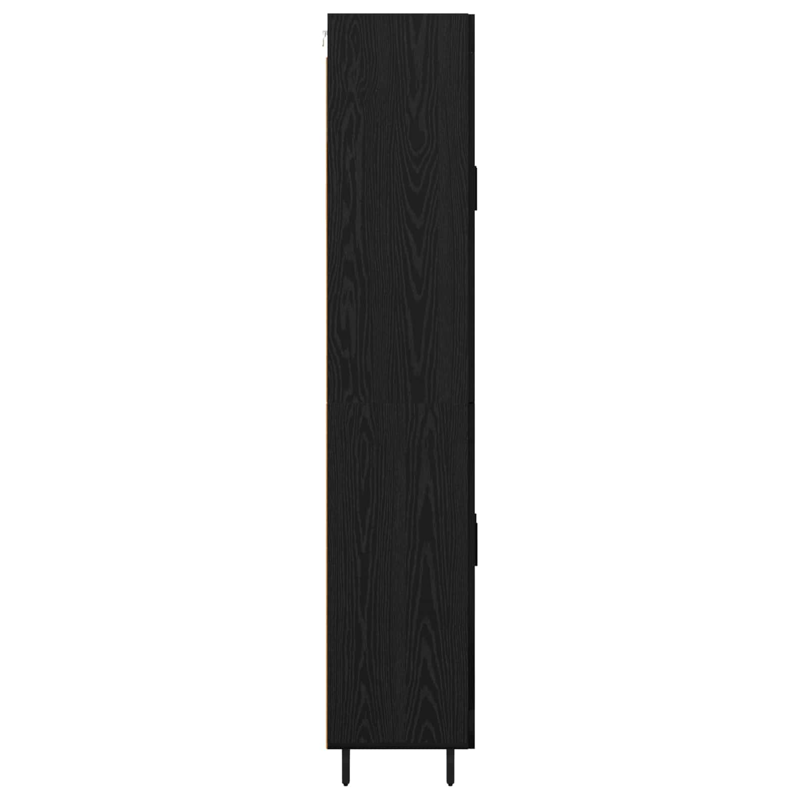 Hoge kast 2 pcs Zwart Eiken Bewerkt hout is nu te koop bij PeponiXL, paradijselijk wonen!