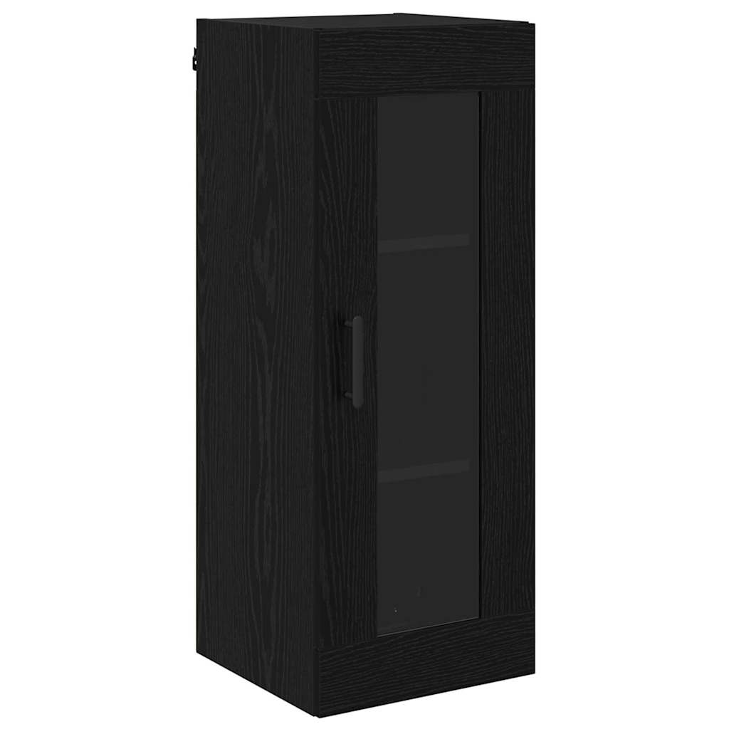 Highboard met lade Zwart Eiken 34,5 x 34 x 180 cm Bewerkt hout is nu te koop bij PeponiXL, paradijselijk wonen!