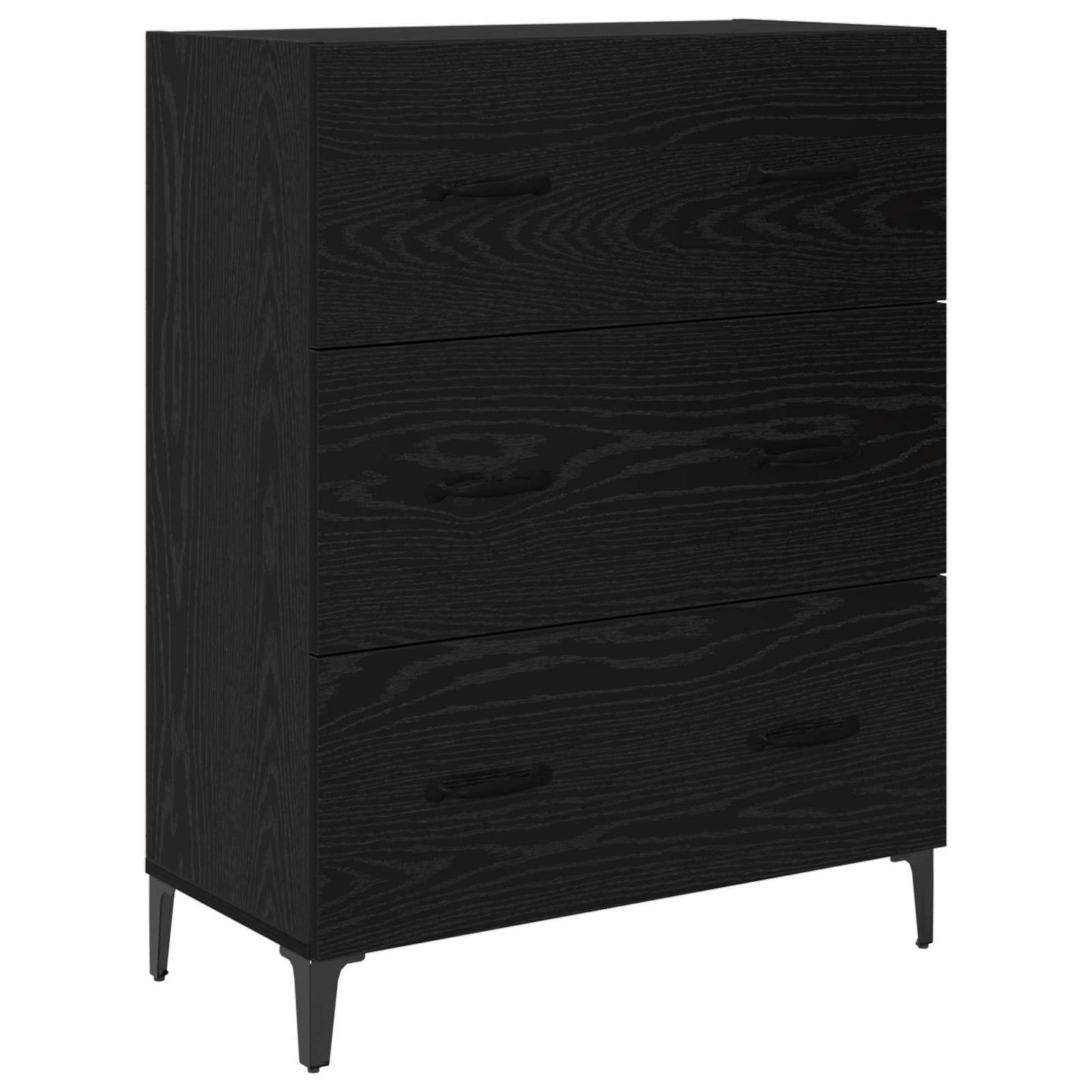 Highboard met lade Zwart Eiken 69,5 x 34 x 180 cm Bewerkt hout is nu te koop bij PeponiXL, paradijselijk wonen!