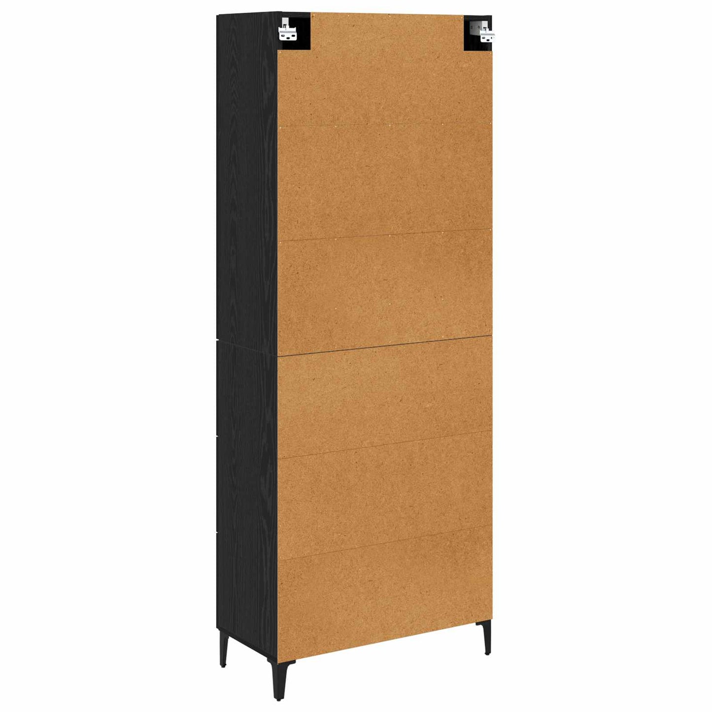 Highboard met lade Zwart Eiken 69,5 x 34 x 180 cm Bewerkt hout is nu te koop bij PeponiXL, paradijselijk wonen!