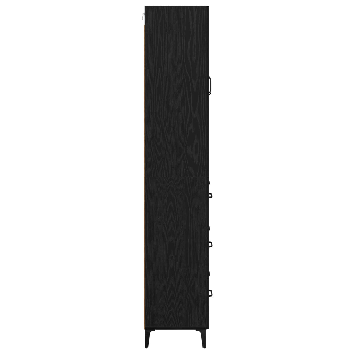 Highboard met lade Zwart Eiken 69,5 x 34 x 180 cm Bewerkt hout is nu te koop bij PeponiXL, paradijselijk wonen!