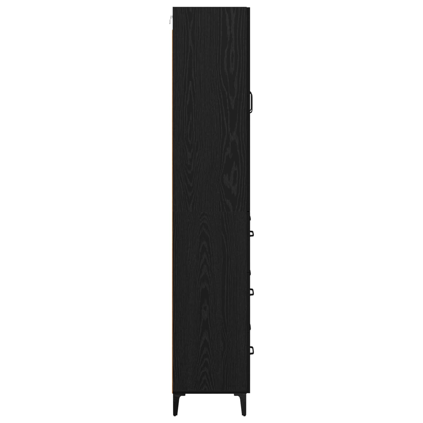 Highboard met lade Zwart Eiken 69,5 x 34 x 180 cm Bewerkt hout is nu te koop bij PeponiXL, paradijselijk wonen!