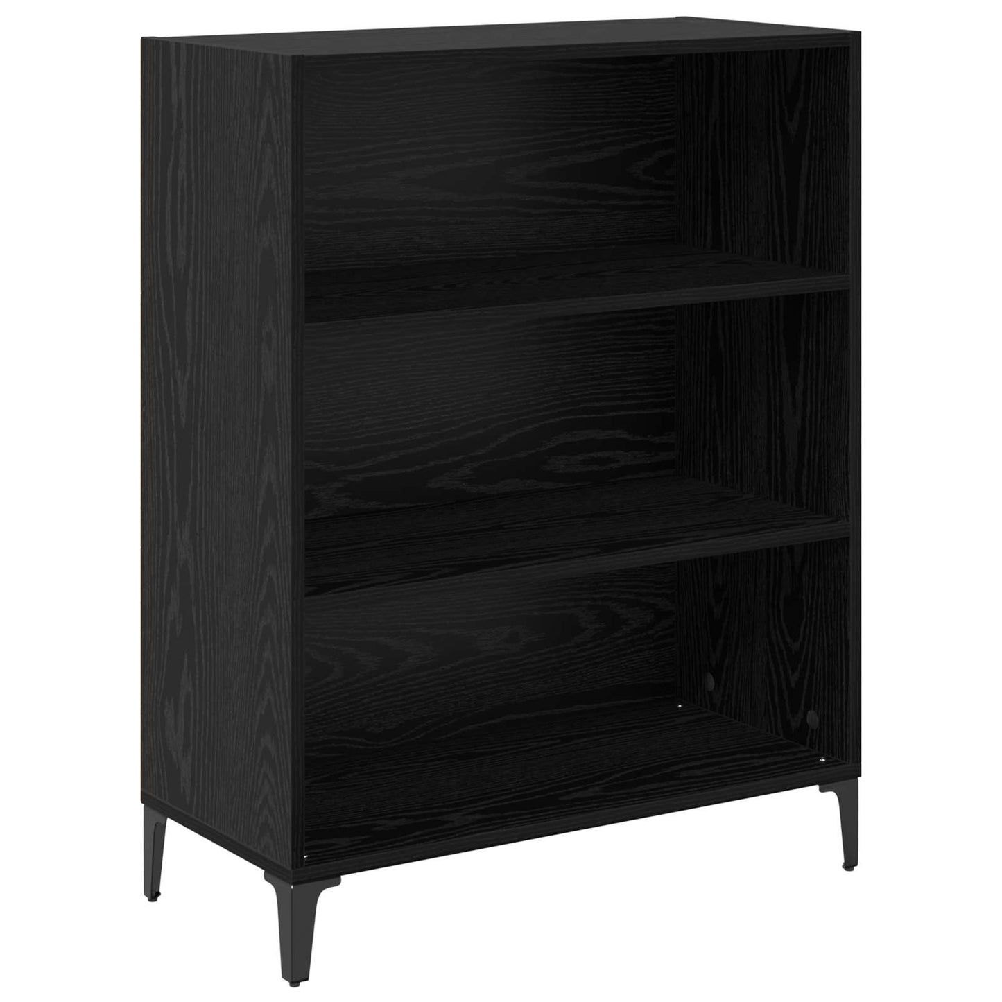 Highboard Zwart Eiken 69,5 x 34 x 180 cm Bewerkt hout is nu te koop bij PeponiXL, paradijselijk wonen!