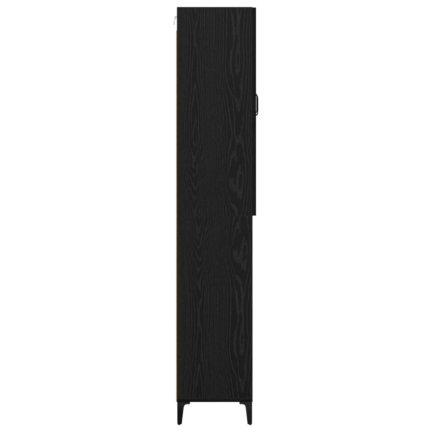 Highboard Zwart Eiken 69,5 x 34 x 180 cm Bewerkt hout is nu te koop bij PeponiXL, paradijselijk wonen!