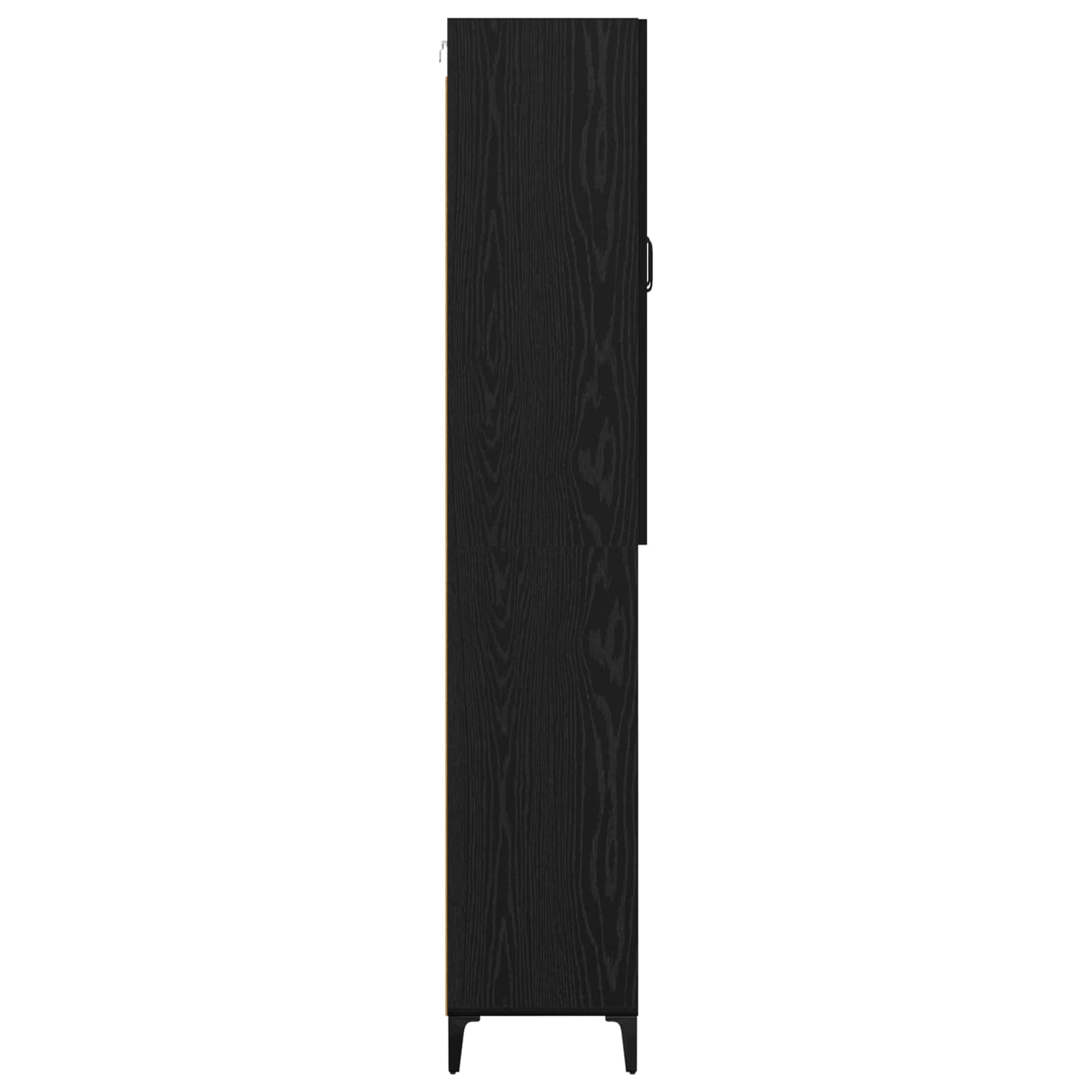 Highboard Zwart Eiken 69,5 x 34 x 180 cm Bewerkt hout is nu te koop bij PeponiXL, paradijselijk wonen!