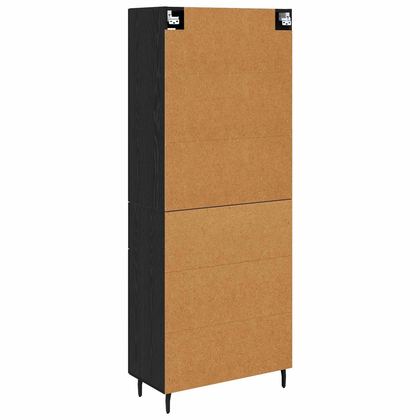 Hoge kast met lade 2 pcs Zwart Eiken Bewerkt hout is nu te koop bij PeponiXL, paradijselijk wonen!