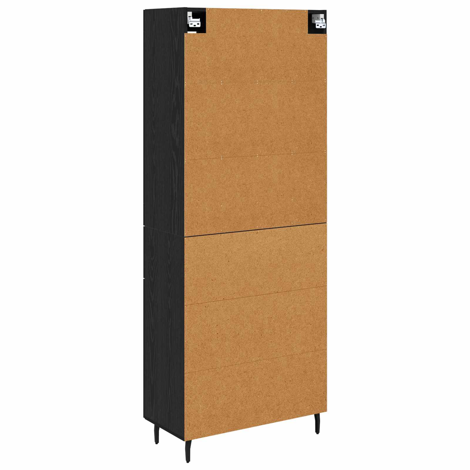Hoge kast met lade 2 pcs Zwart Eiken Bewerkt hout is nu te koop bij PeponiXL, paradijselijk wonen!