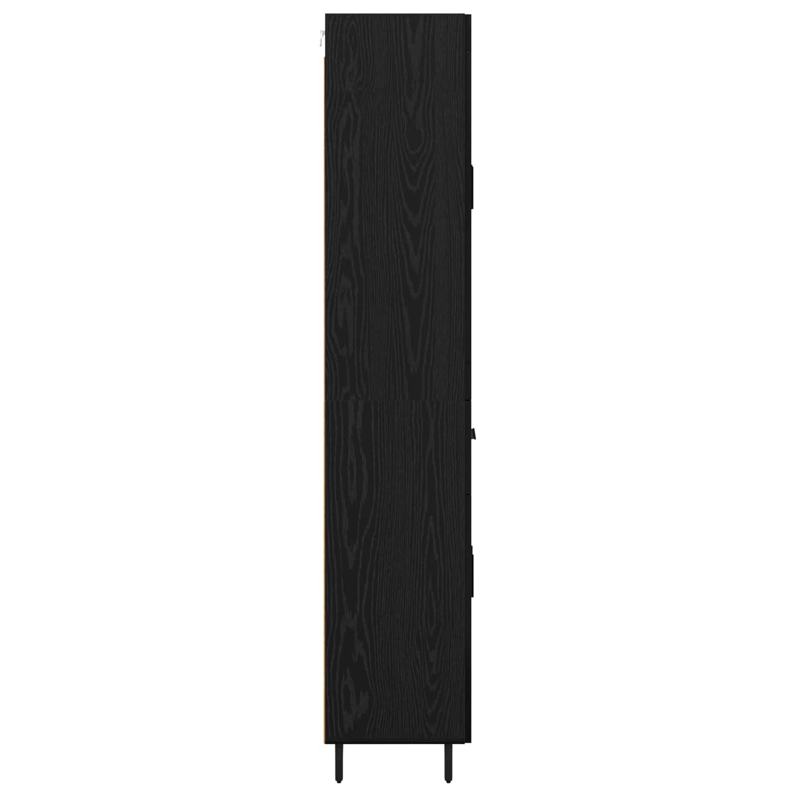 Hoge kast met lade 2 pcs Zwart Eiken Bewerkt hout is nu te koop bij PeponiXL, paradijselijk wonen!
