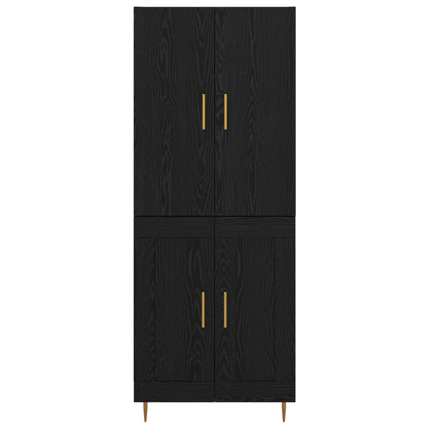 Highboard Zwart Eiken 69,5 x 34 x 180 cm Bewerkt hout is nu te koop bij PeponiXL, paradijselijk wonen!