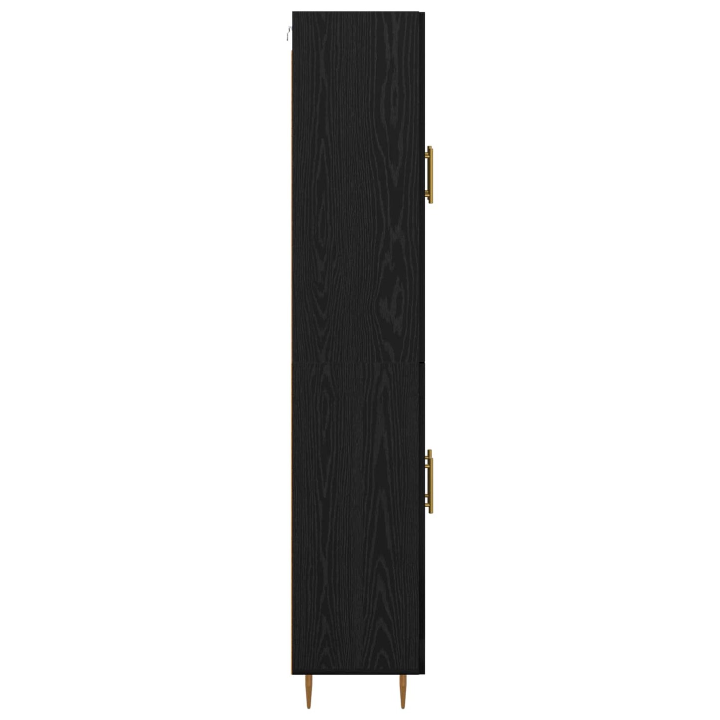 Highboard Zwart Eiken 69,5 x 34 x 180 cm Bewerkt hout is nu te koop bij PeponiXL, paradijselijk wonen!