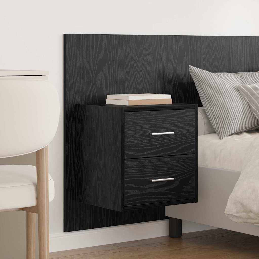 Hoofdbord Met Kast met lade 3 stuks Zwart Eiken Bewerkt hout is nu te koop bij PeponiXL, paradijselijk wonen!