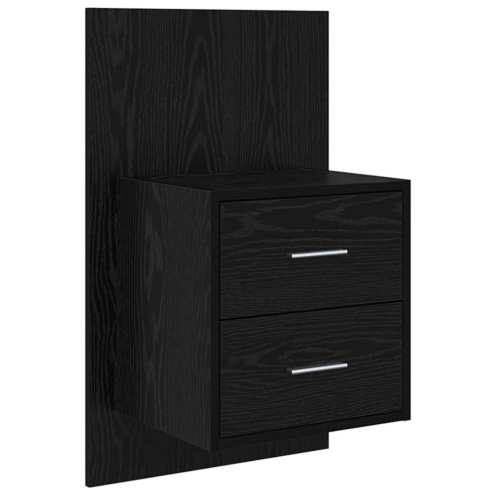 Hoofdbord Met Kast met lade 3 stuks Zwart Eiken Bewerkt hout is nu te koop bij PeponiXL, paradijselijk wonen!