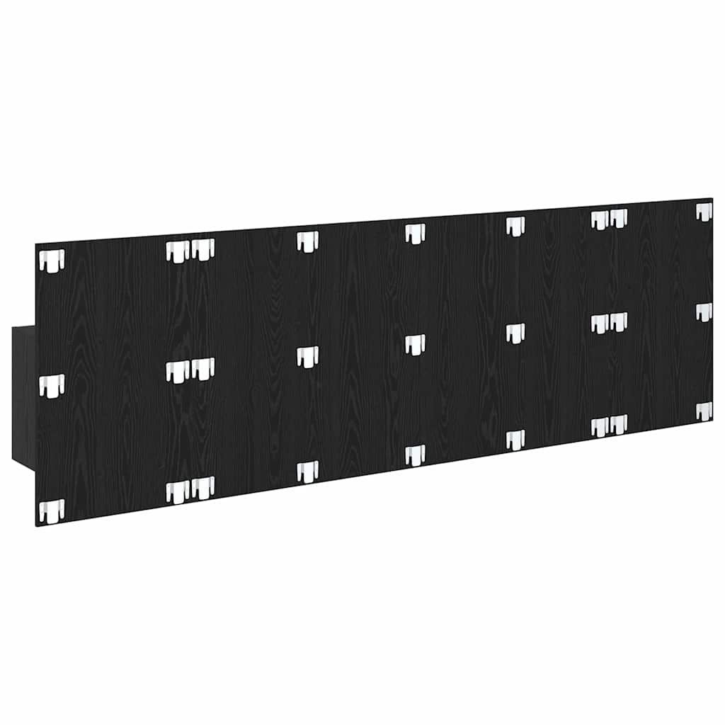 Hoofdbord Met Kast met lade 3 stuks Zwart Eiken Bewerkt hout is nu te koop bij PeponiXL, paradijselijk wonen!