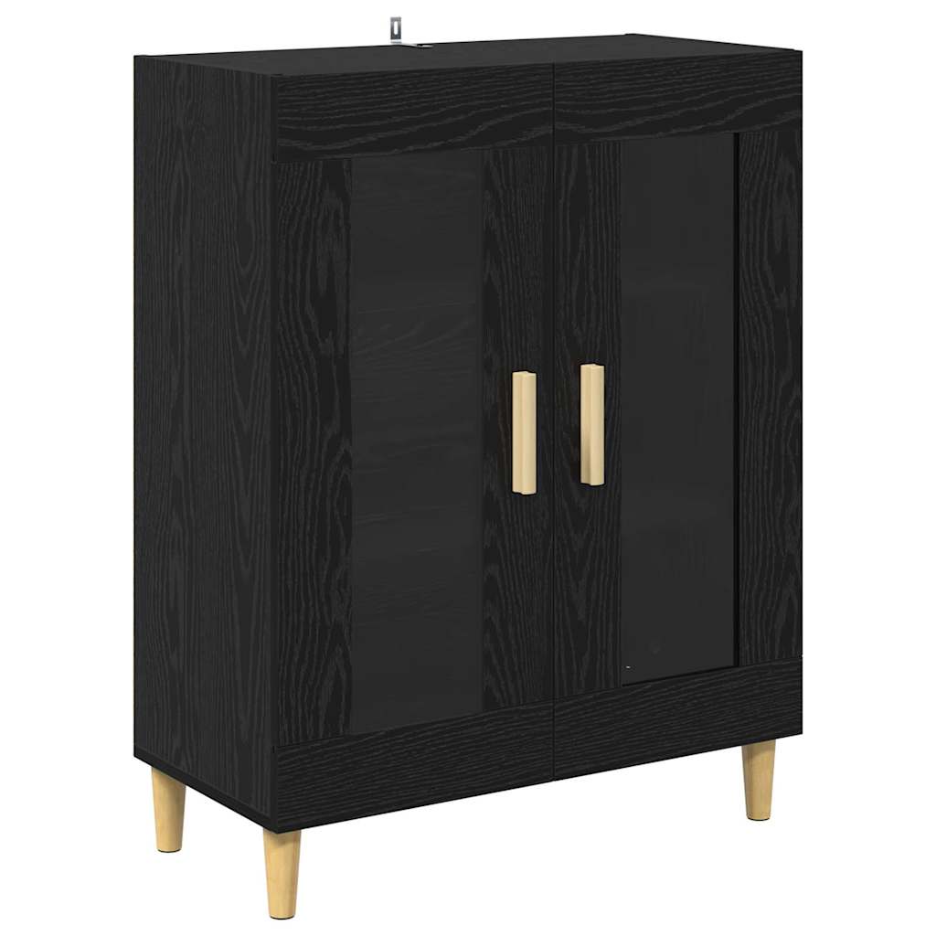 Hoge kast Zwart Eiken 69,5 x 32,5 x 180 cm Bewerkt hout is nu te koop bij PeponiXL, paradijselijk wonen!