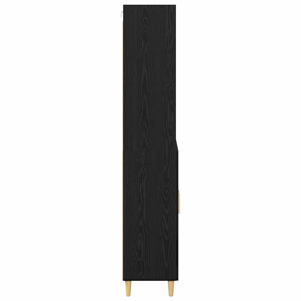 Hoge kast Zwart Eiken 69,5 x 32,5 x 180 cm Bewerkt hout is nu te koop bij PeponiXL, paradijselijk wonen!