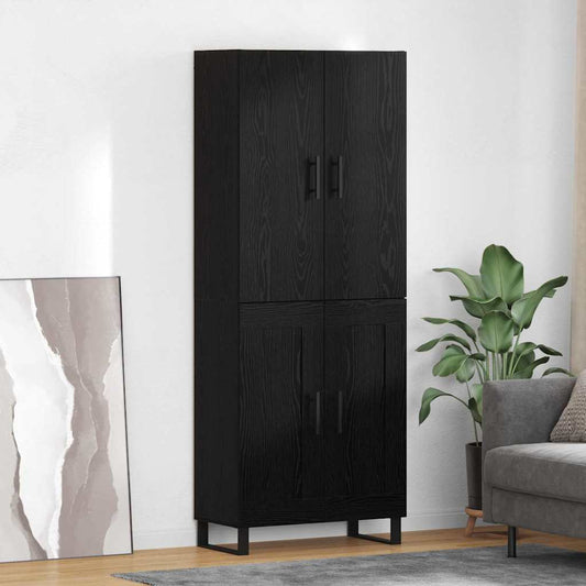 Hoge kast 2 pcs Zwart Eiken 69,5 x 34 x 180 cm is nu te koop bij PeponiXL, paradijselijk wonen!