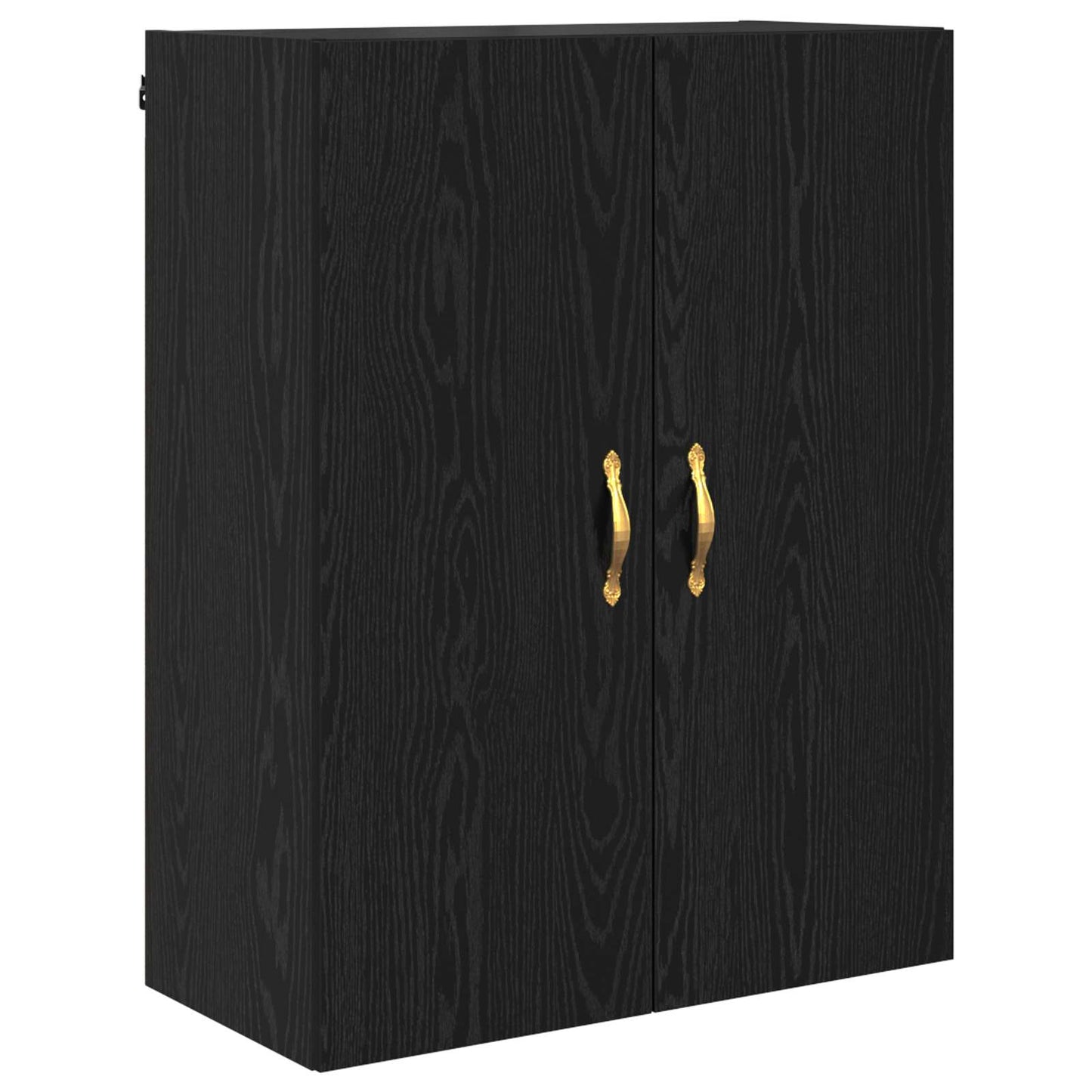 Highboard Zwart Eiken 69,5 x 34 x 180 cm Bewerkt hout is nu te koop bij PeponiXL, paradijselijk wonen!