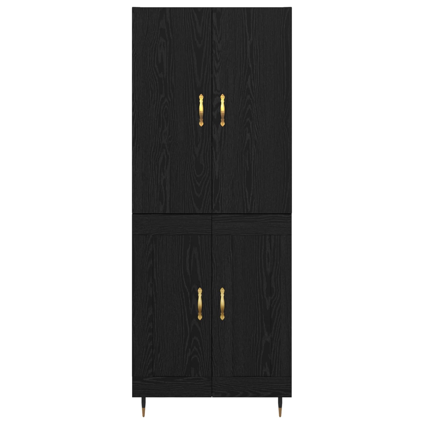 Highboard Zwart Eiken 69,5 x 34 x 180 cm Bewerkt hout is nu te koop bij PeponiXL, paradijselijk wonen!