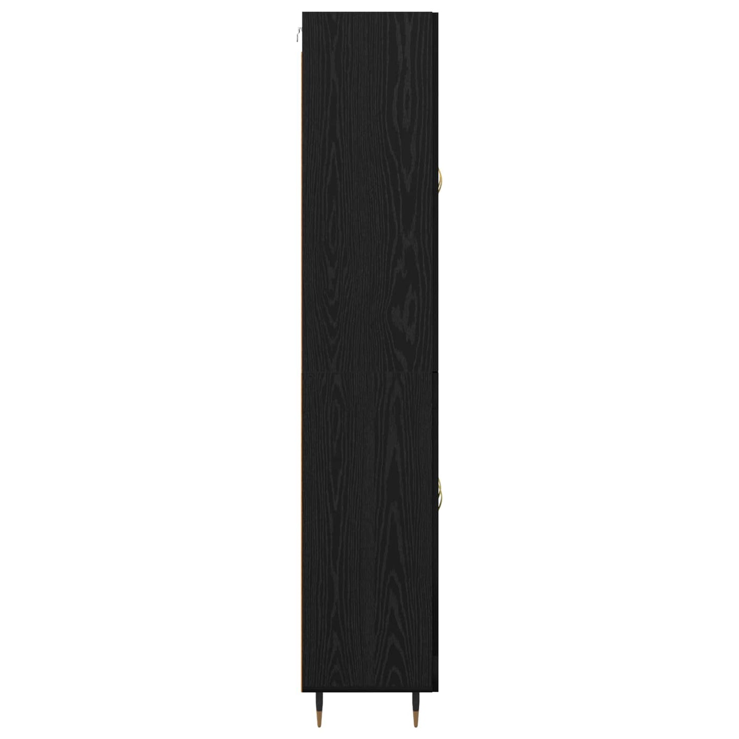 Highboard Zwart Eiken 69,5 x 34 x 180 cm Bewerkt hout is nu te koop bij PeponiXL, paradijselijk wonen!
