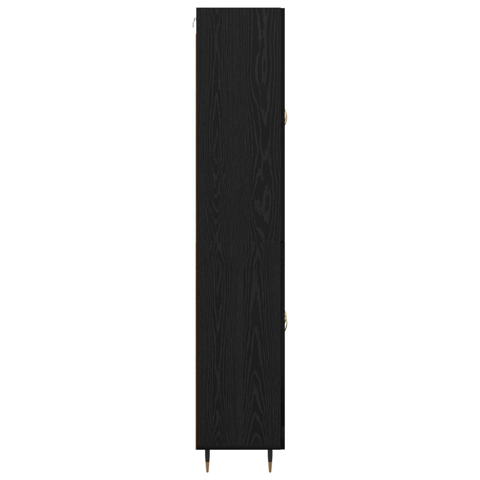 Highboard Zwart Eiken 69,5 x 34 x 180 cm Bewerkt hout is nu te koop bij PeponiXL, paradijselijk wonen!