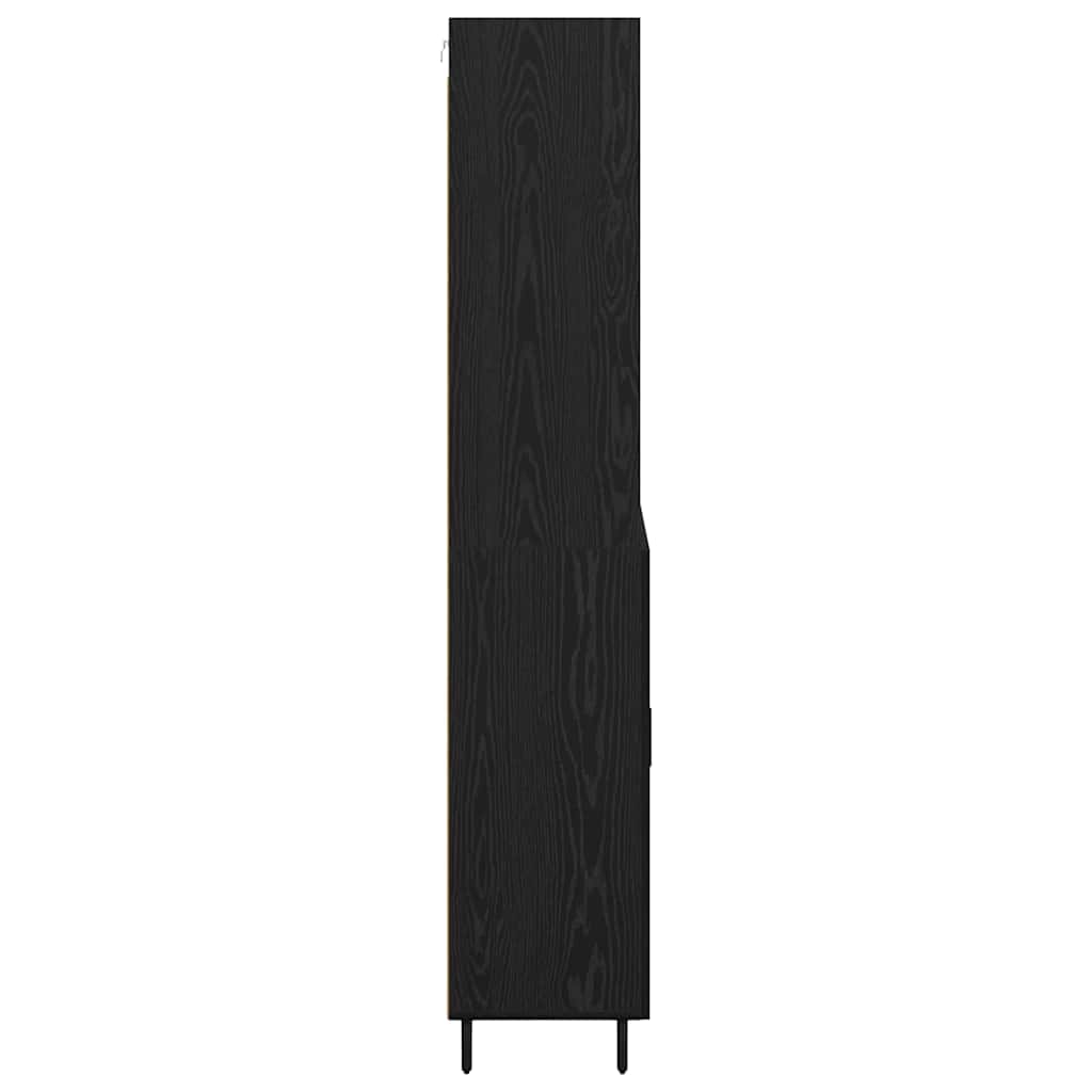 Hoge kast Zwart eiken 69,5 x 34 x 180 cm Bewerkt hout is nu te koop bij PeponiXL, paradijselijk wonen!